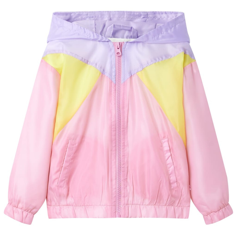 (pink, 92) Kids' Hooded Jacket with Zip Children's Long Sleeves Coat Kids Zip up Jacket