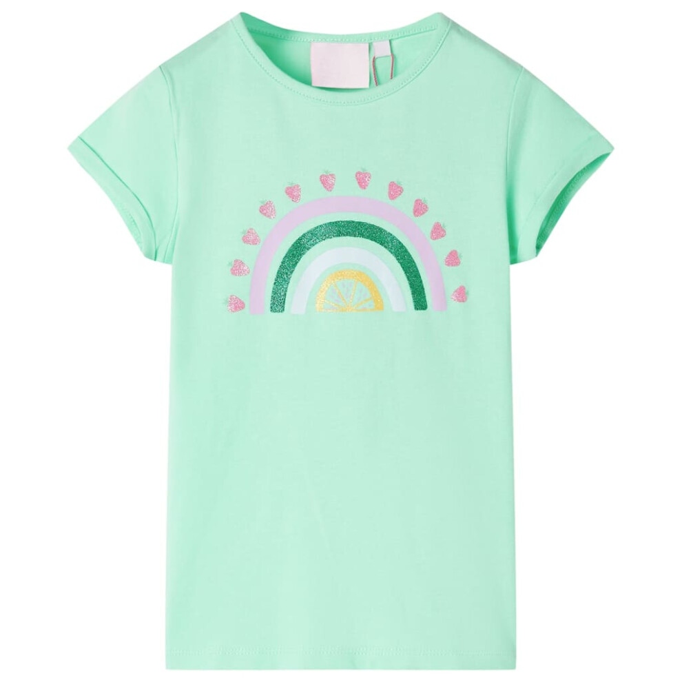 (green, 140) Kids' T-shirt Short Sleeves Children's T Shirt Kids' Tops Tee Rainbow Print