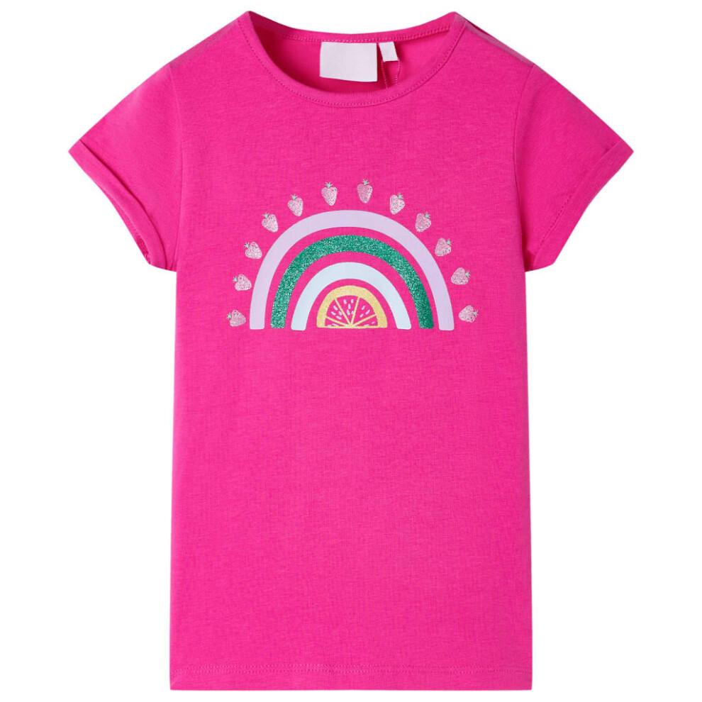 (pink, 92) Kids' T-shirt Short Sleeves Children's T Shirt Kids' Tops Tee Rainbow Print