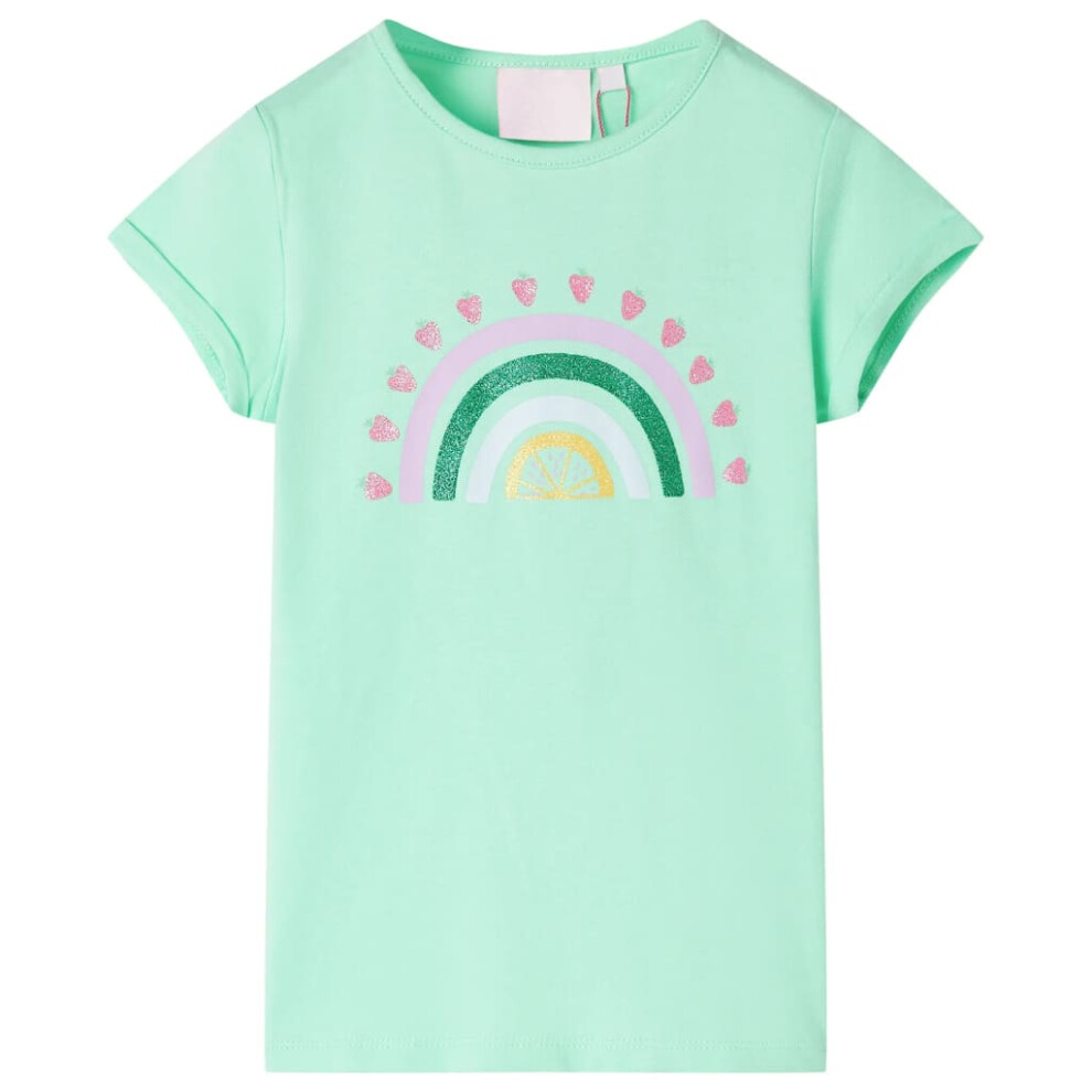 (green, 128) Kids' T-shirt Short Sleeves Children's T Shirt Kids' Tops Tee Rainbow Print