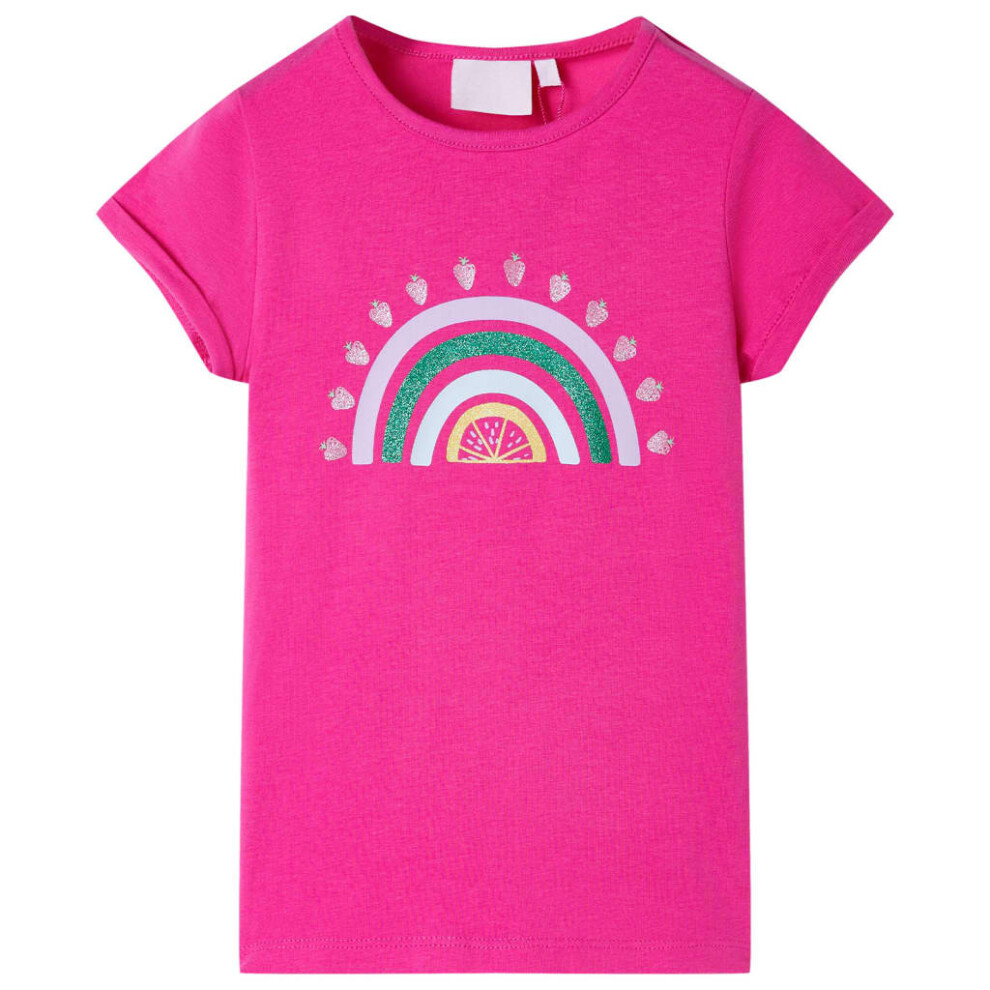 (pink, 140) Kids' T-shirt Short Sleeves Children's T Shirt Kids' Tops Tee Rainbow Print