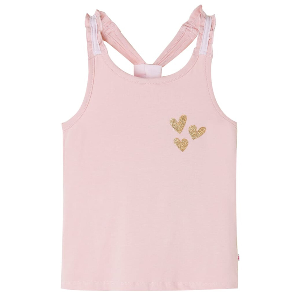 New Vidaxl Women's (, 128) Kids' Tank Top Sleeveless Children's Camisole Undershirt Vest Glitter Heart Pink