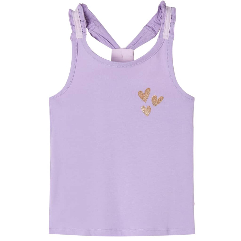 (lila, 104) Kids' Tank Top Sleeveless Children's Camisole Undershirt Vest Glitter Heart