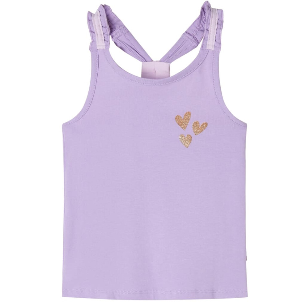 New Vidaxl Women's (Lila, 128) Kids' Tank Top Sleeveless Children's Camisole Undershirt Vest Glitter Heart Not,Specified