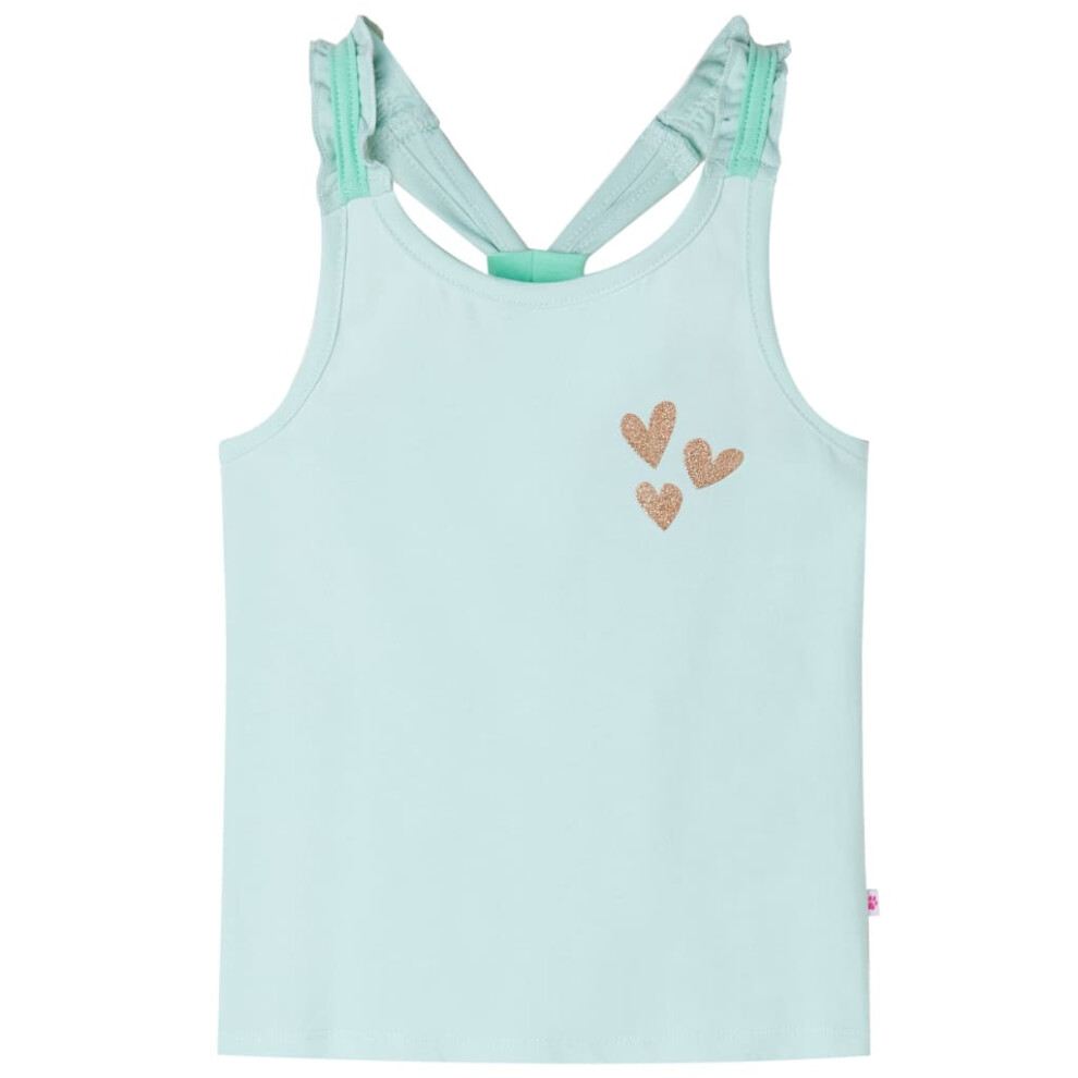 New Vidaxl Women's (Mint, 128) Kids' Tank Top Sleeveless Children's Camisole Undershirt Vest Glitter Heart Not,Specified