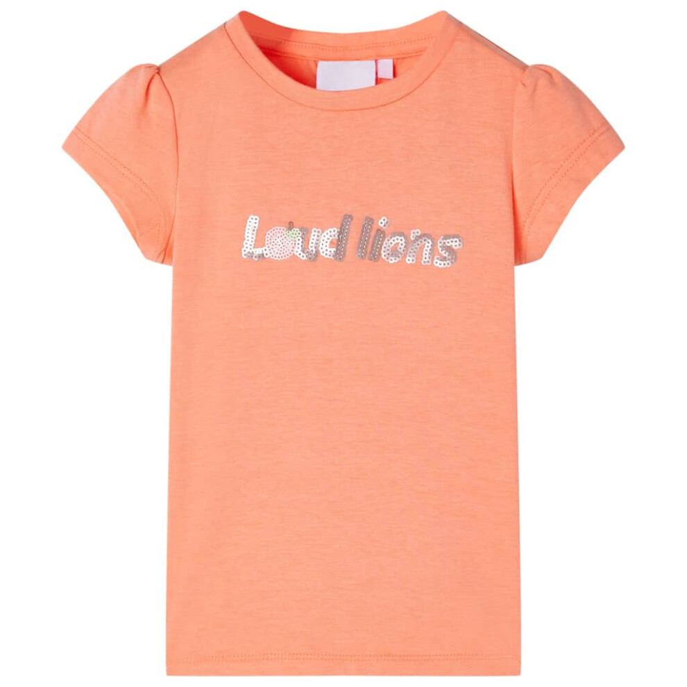 (orange, 92) Kids' T-shirt with Cap Sleeves Children's T Shirt Tee Top Sequinned Letters