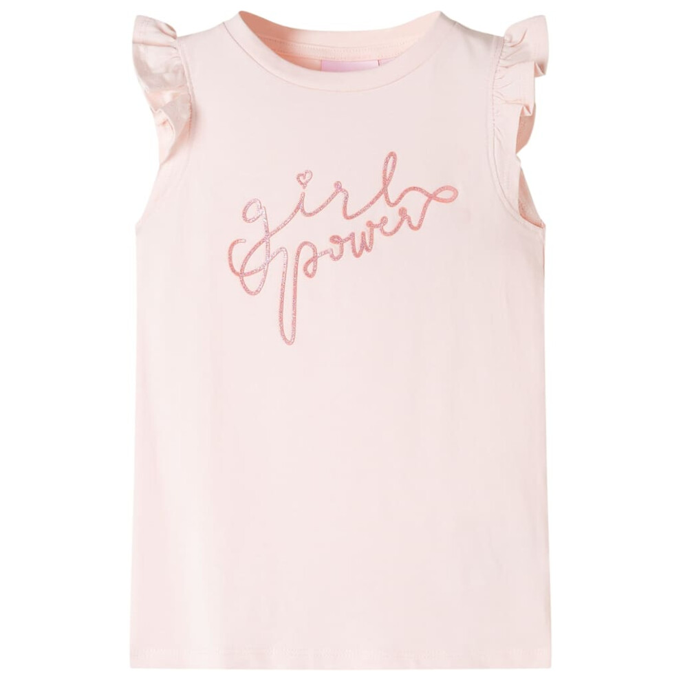 (pink) Kids' T-shirt with Ruffle Sleeves Children's T Shirt Tee Top Glitter Print