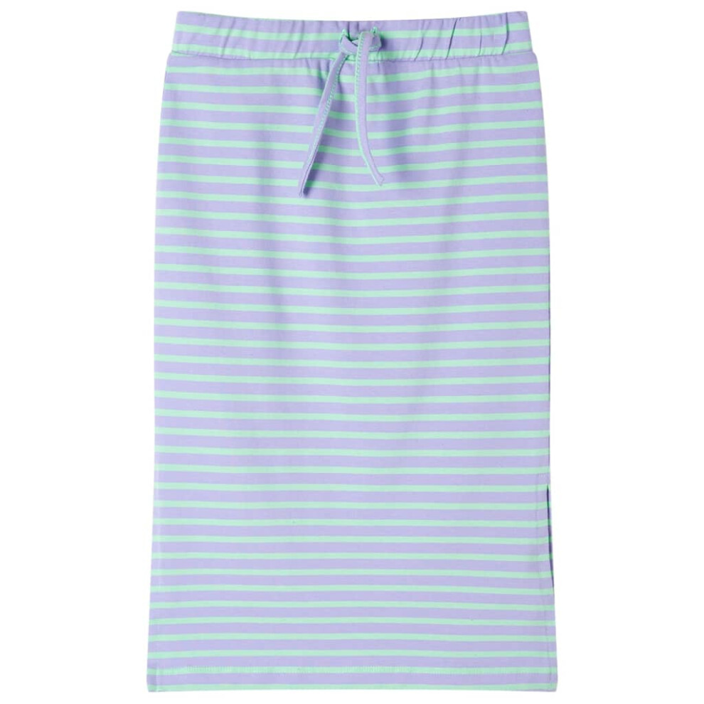 Vidaxl (Mint, 140) Kids' Straight Skirt With Stripes Children Front Split Girl's Straight Skirt