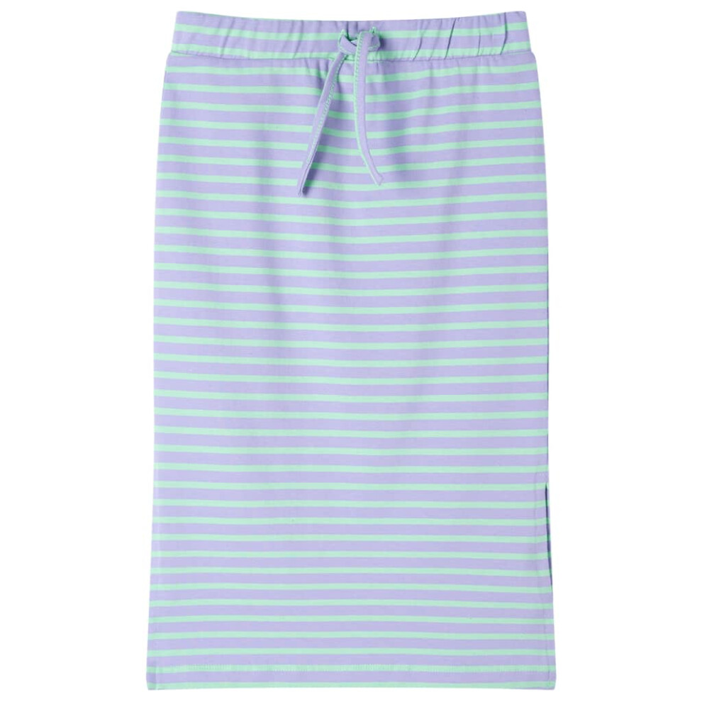 Vidaxl (Mint, 116) Kids' Straight Skirt With Stripes Children Front Split Girl's Straight Skirt