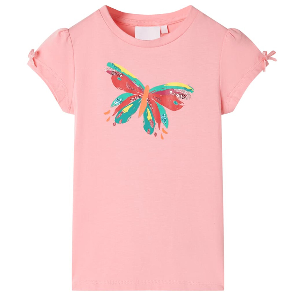 (pink, 92) Kids' T-shirt Short Sleeves Children's T Shirt Kids' Tops Tee Butterfly Design