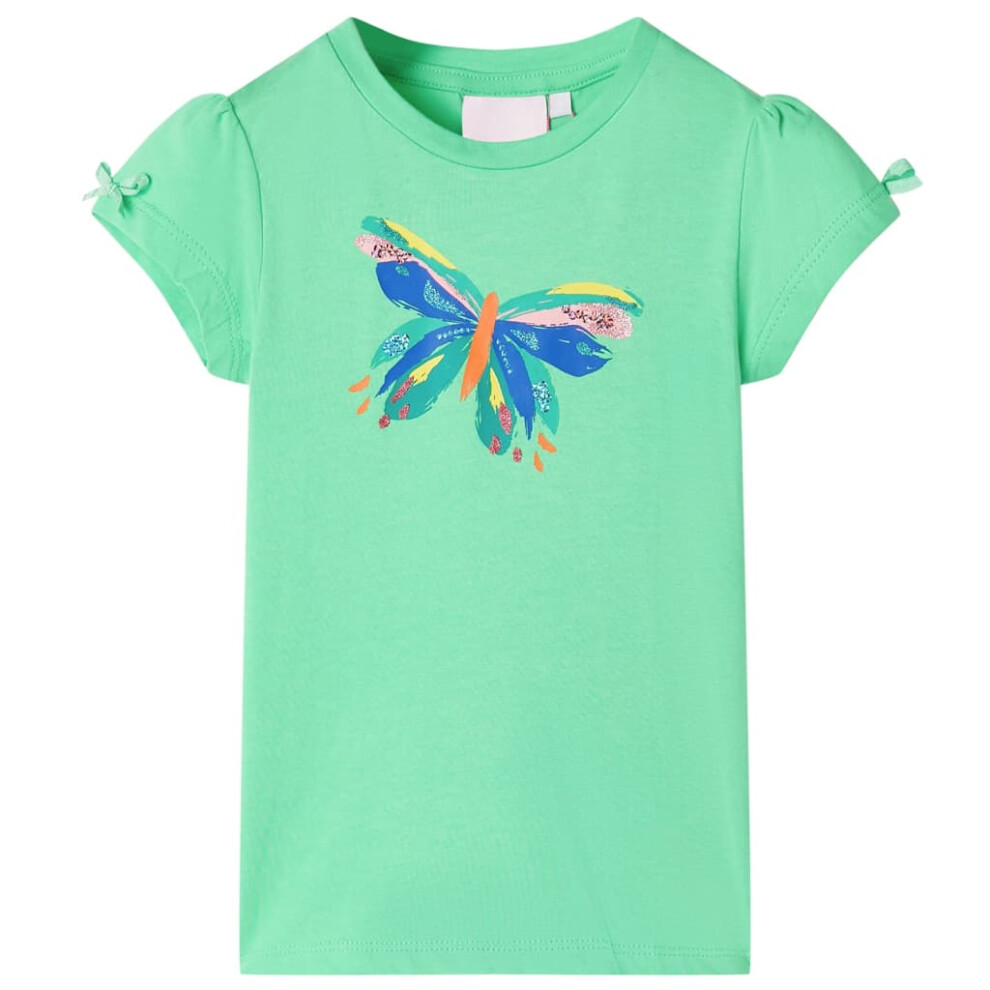 (green, 116) Kids' T-shirt Short Sleeves Children's T Shirt Kids' Tops Tee Butterfly Design