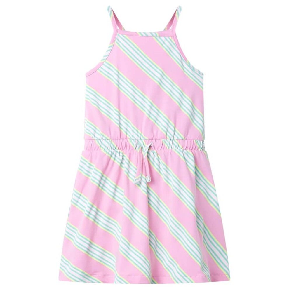 (92) Kids' Dress with Drawstring Sleeveless Dress School Toddler Girls' Dress Pink