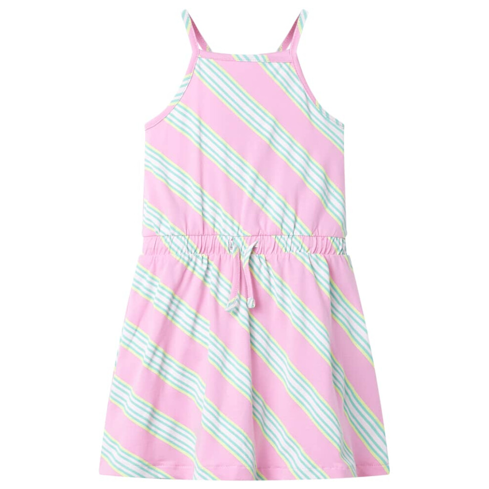 (104) Kids' Dress with Drawstring Sleeveless Dress School Toddler Girls' Dress Pink