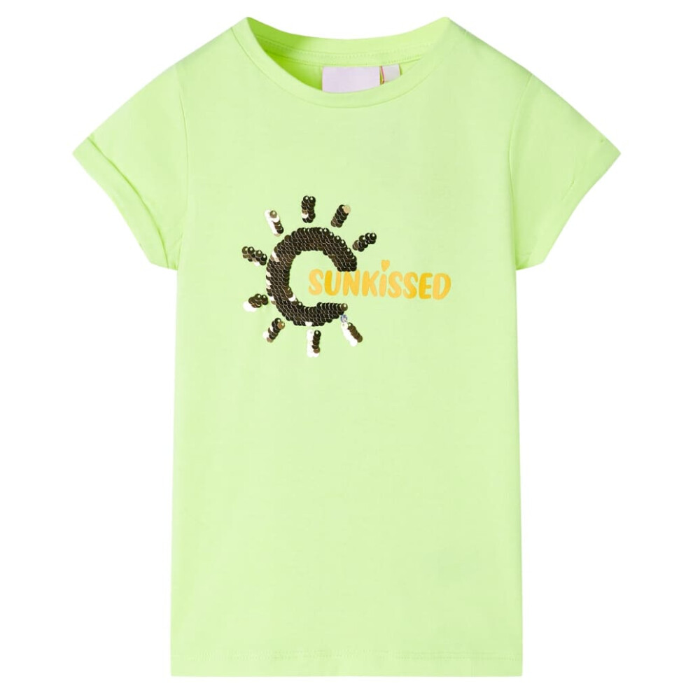 (yellow, 140) Kids' T-shirt Short Sleeves Tee Children's T Shirt Toddler Top Neon Yellow 92