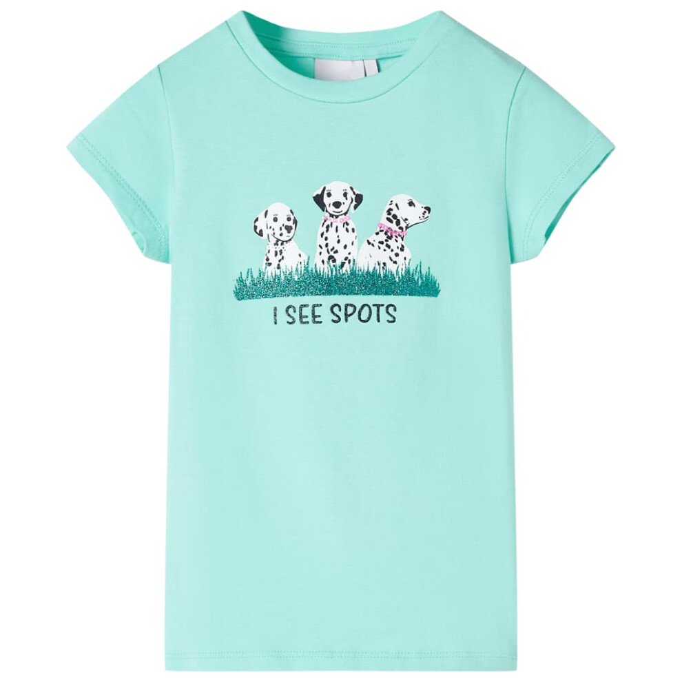 Vidaxl (Mint, 116) Kids' T-Shirt Short Sleeves Children's T Shirt Tee Toddler Top Dogs Print