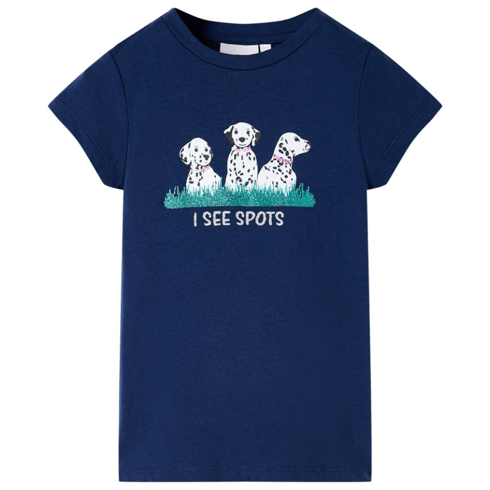 (blue, 128) Kids' T-shirt Short Sleeves Children's T Shirt Tee Toddler Top Dogs Print