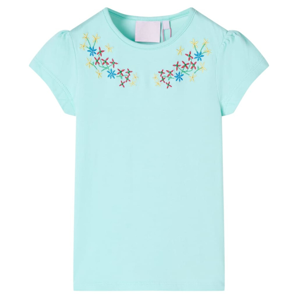 (aqua, 104) Kids' T-shirt Short Sleeves Tee Children's T Shirt Toddler Top Light Aqua 104