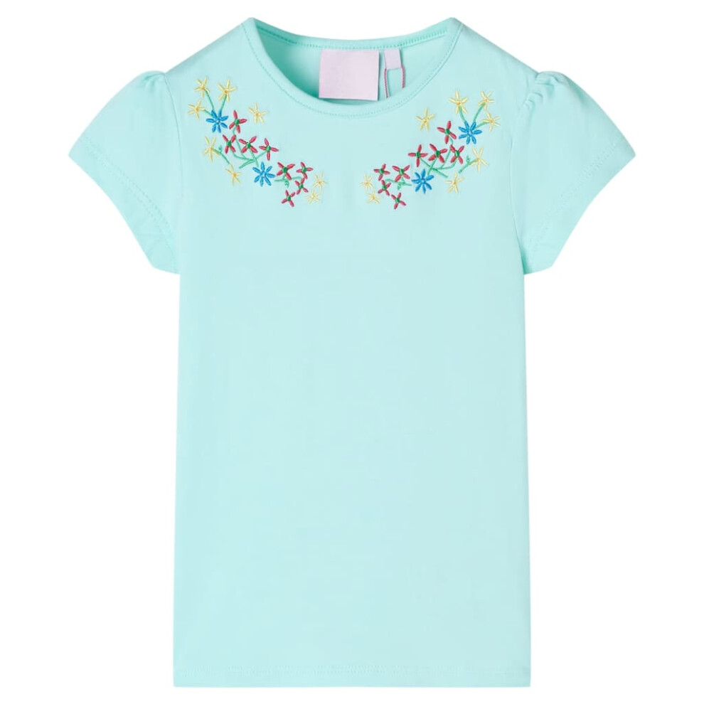 (aqua, 116) Kids' T-shirt Short Sleeves Tee Children's T Shirt Toddler Top Light Aqua 104