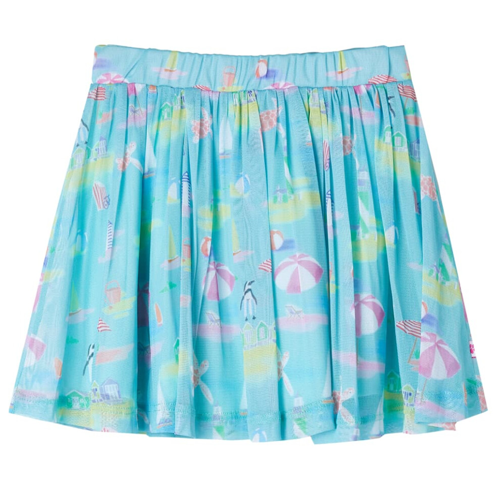 (104) Kids' Pleated Skirt Children's Skater Skirt Girls' Short Skirt Light Aqua