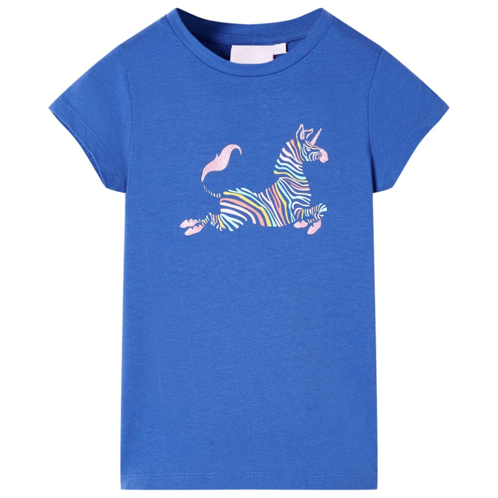 (blue, 140) Kids' T-shirt Short Sleeves Children's T Shirt Tee Kids' Top Unicorn Print