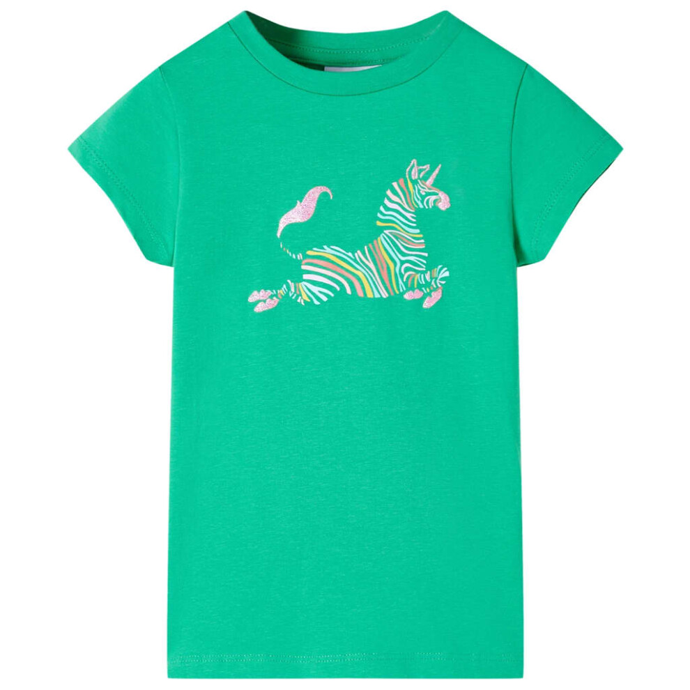 (green, 140) Kids' T-shirt Short Sleeves Children's T Shirt Tee Kids' Top Unicorn Print