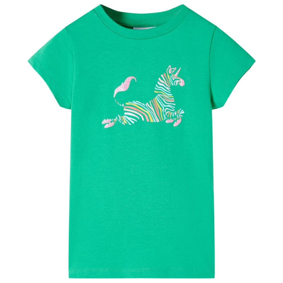 (green, 116) Kids' T-shirt Short Sleeves Children's T Shirt Tee Kids' Top Unicorn Print