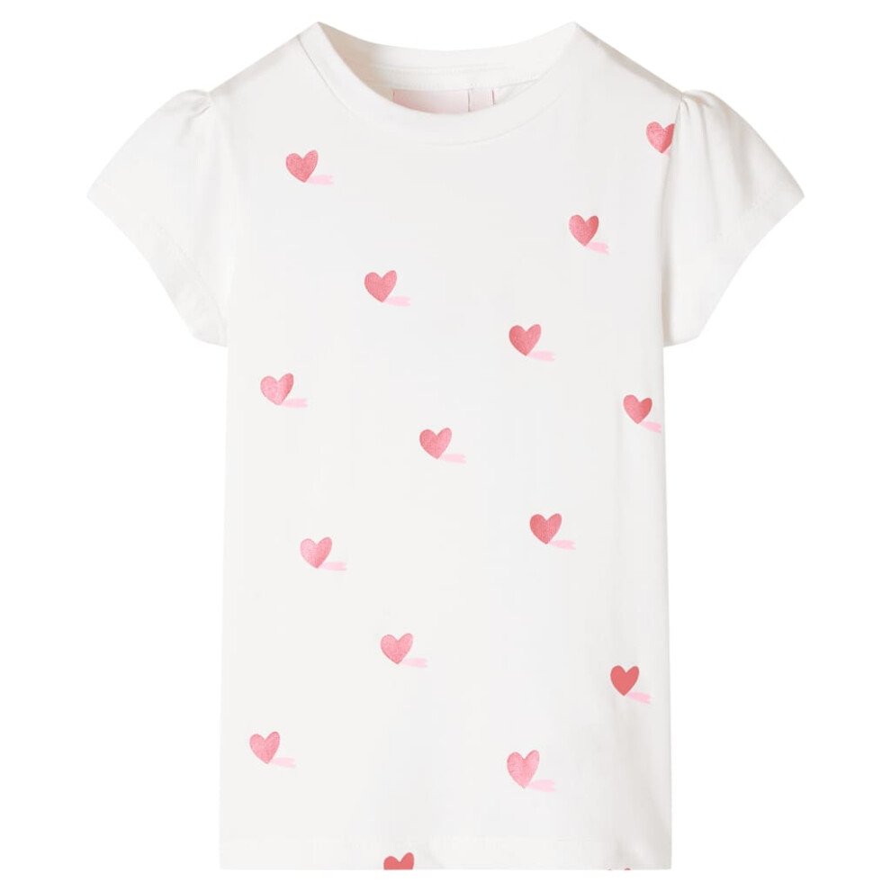 Vidaxl (Ecru, 104) Kids' T-Shirt Short Sleeves Tee Children's T Shirt School Toddler Kids' Top