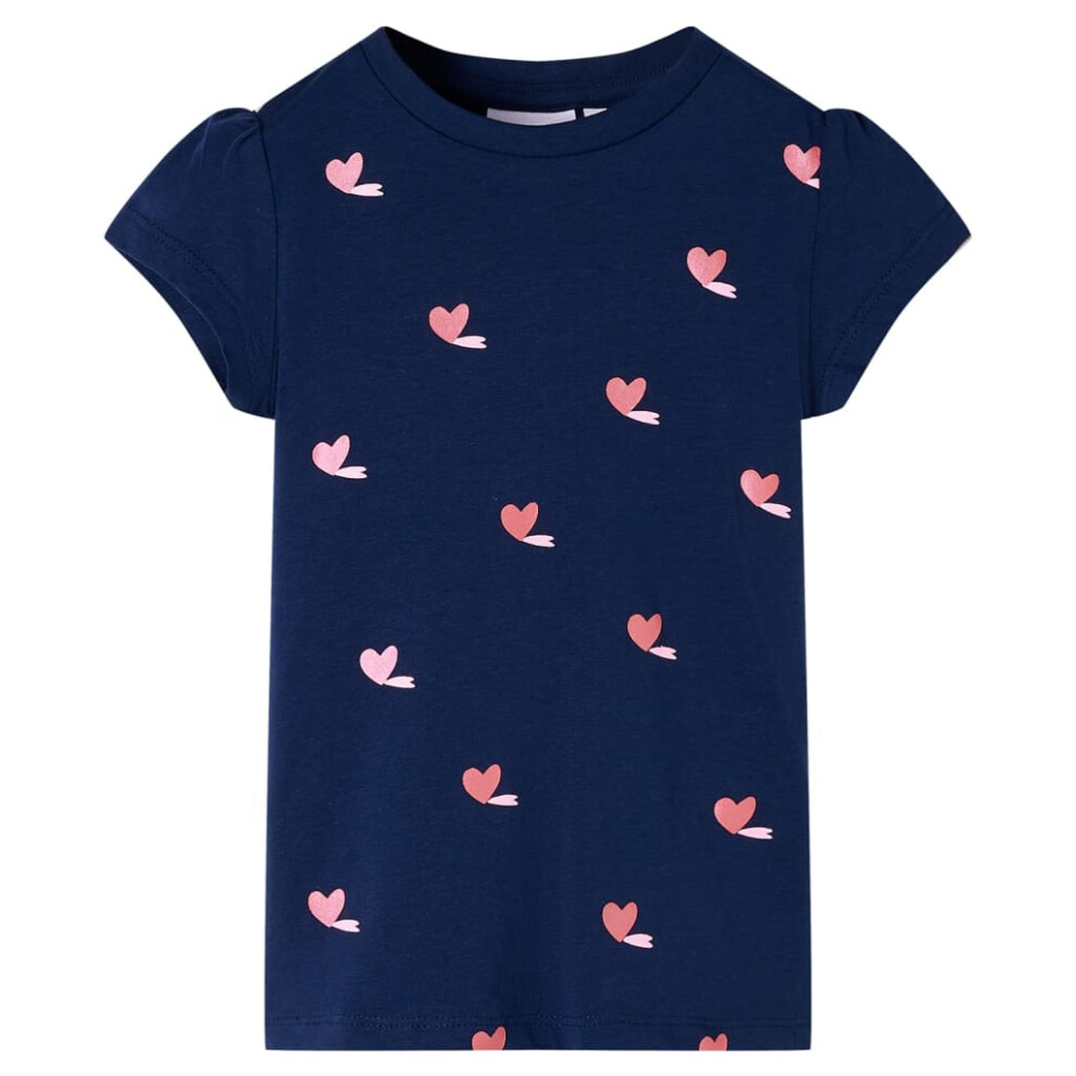 Vidaxl (Navy, 116) Kids' T-Shirt Short Sleeves Tee Children's T Shirt School Toddler Kids' Top
