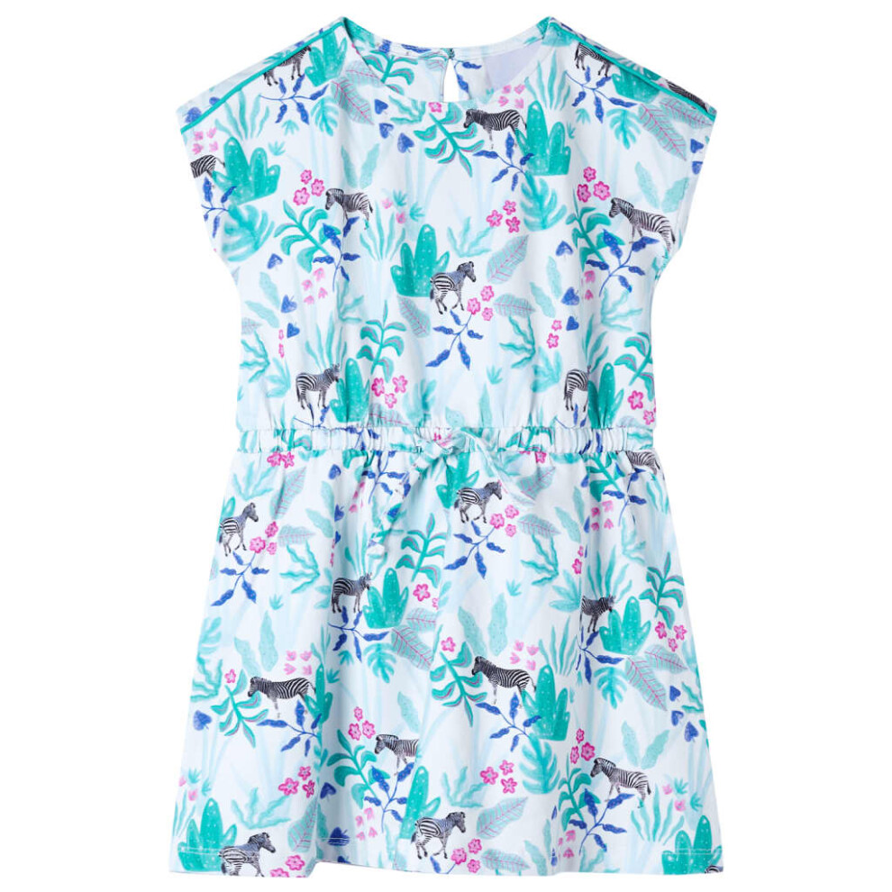 Vidaxl (104) Kids' Dress Children' Dress Toddler Kids Girls' Dress Ecru And Dark Mint 92 Not,Specified