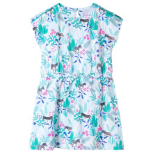 (116) Kids' Dress Children' Dress Toddler Kids Girls' Dress Ecru and Dark Mint 92