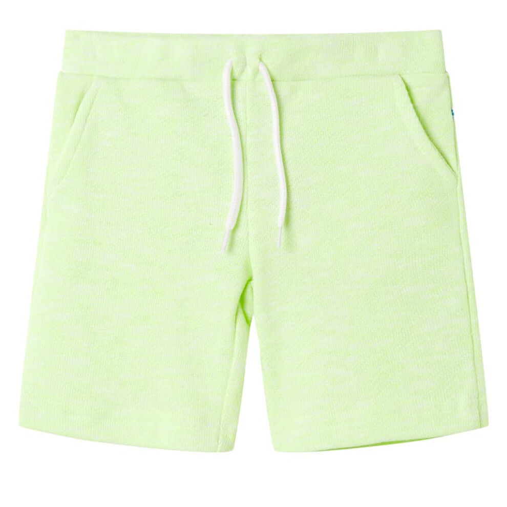 (92) Kids' Shorts with Drawstring Kids Pants Elasticated Waist Shorts Neon Yellow