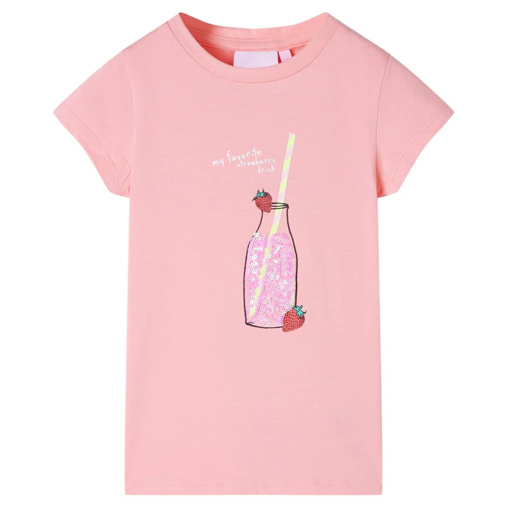Vidaxl (, 116) Kids' T-Shirt Short Sleeves Tee Children's T Shirt Toddler Kids' Top 116 Pink