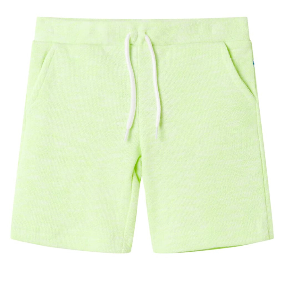 (116) Kids' Shorts with Drawstring Kids Pants Elasticated Waist Shorts Neon Yellow