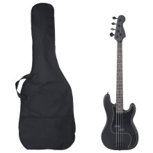 (black) vidaXL Electric Bass Guitar for Beginner with Bag Precision Bass Jazz Bass