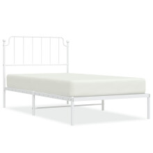 (white) vidaXL Metal Bed Frame Home Bedroom Bed Base Mattress Foundation Bedstead