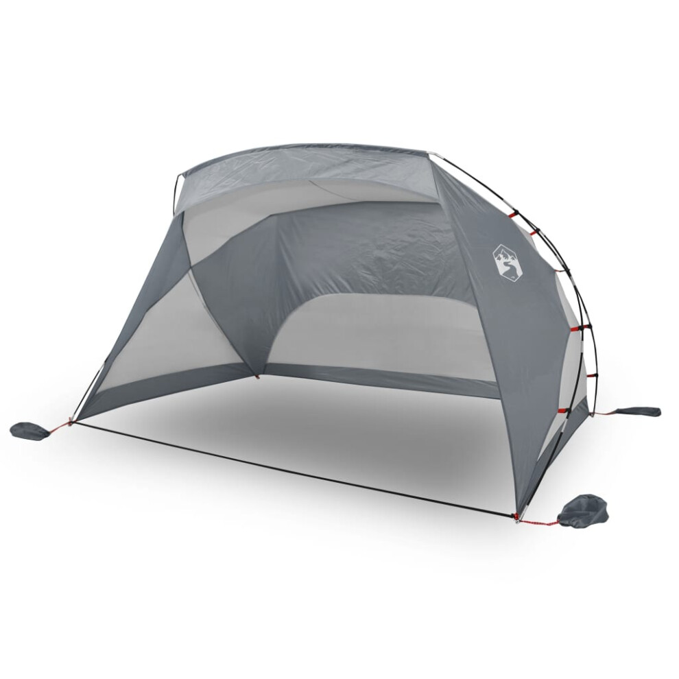 (grey) vidaXL Beach Tent Patio Picnic Lightweight Sun Shelter Shade Tent 185T Taffeta