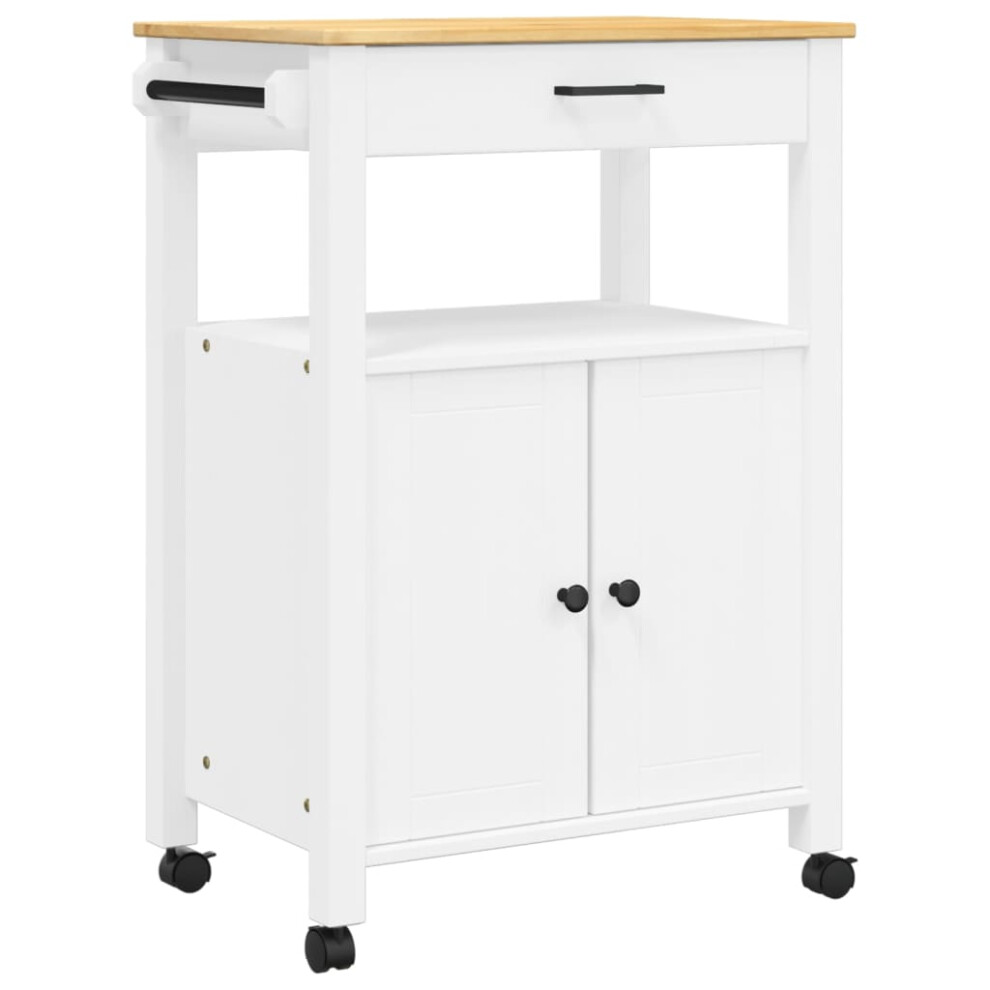 (white, 60 x 40 x 90 cm) vidaXL Kitchen Trolley Rolling Cart Storage Cart Trolley MONZA Solid Wood Pine