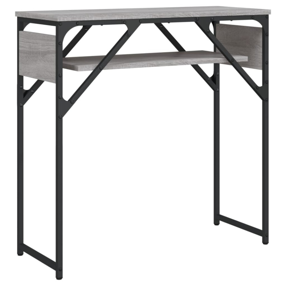 Vidaxl ( Sonoma, 75 X 30 X 75 Cm) Console Table With Shelf Hallway Side Table End Table Engineered Wood Grey