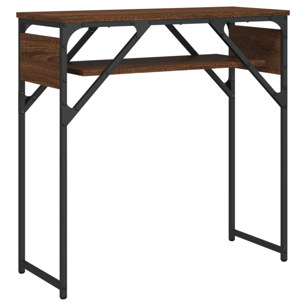 Vidaxl ( Oak, 75 X 30 X 75 Cm) Console Table With Shelf Hallway Side Table End Table Engineered Wood Brown