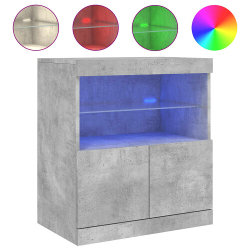 VidaXL (concrete grey) vidaXL Sideboard with LED Lights Cupboard Highboard Storage Buffet Cabinet