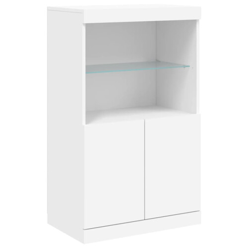 VidaXL (white) vidaXL Sideboard with LED Lights Cupboard Highboard Storage Buffet Cabinet 2