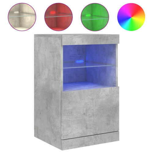 VidaXL (concrete grey) vidaXL Sideboard with LED Lights Cupboard Highboard Storage Buffet Cabinet 1