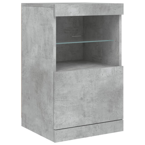 VidaXL (concrete grey) vidaXL Sideboard with LED Lights Cupboard Highboard Storage Buffet Cabinet 2
