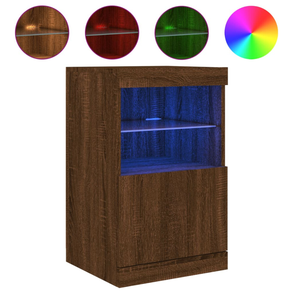 VIDAXL Sideboard - Oak - Brown - LED Lighting - Image 3