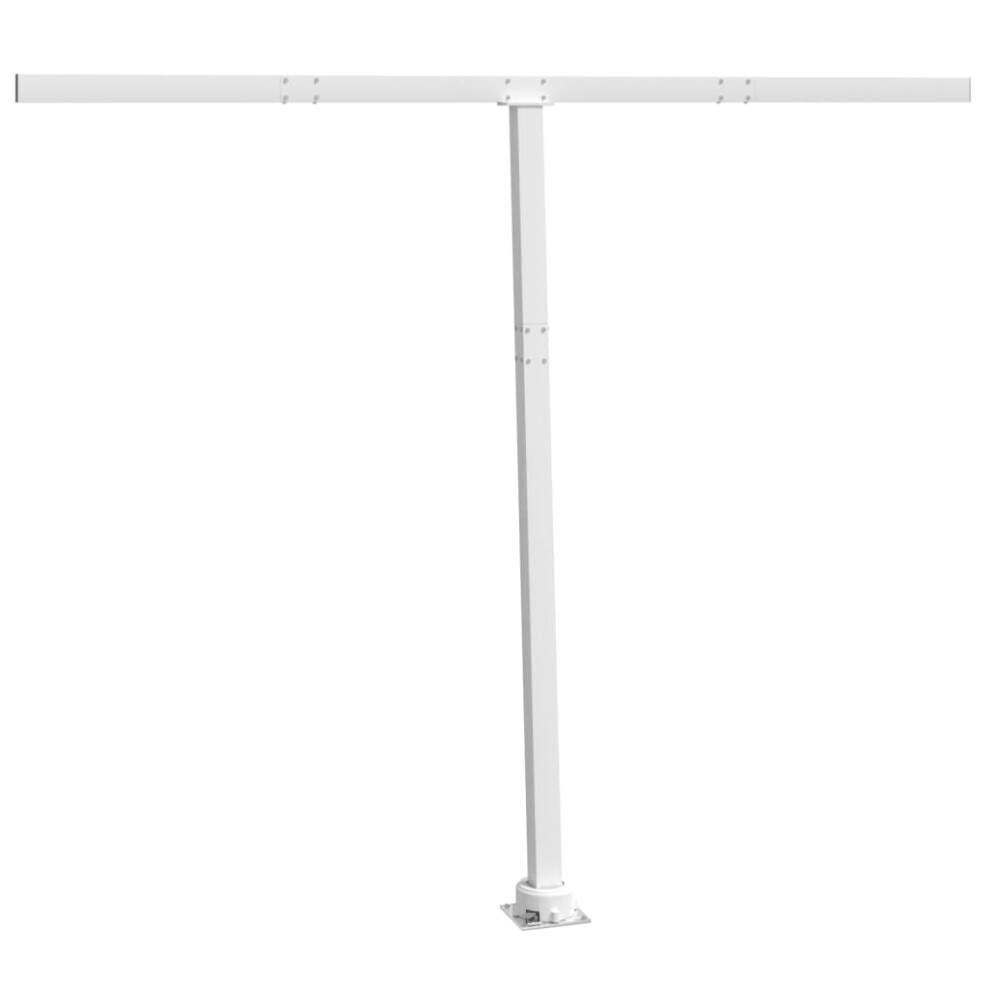 (white, 300 x 245 cm) vidaXL Awning Post Set Garden Balcony Patio Metal Awning Support Post Iron