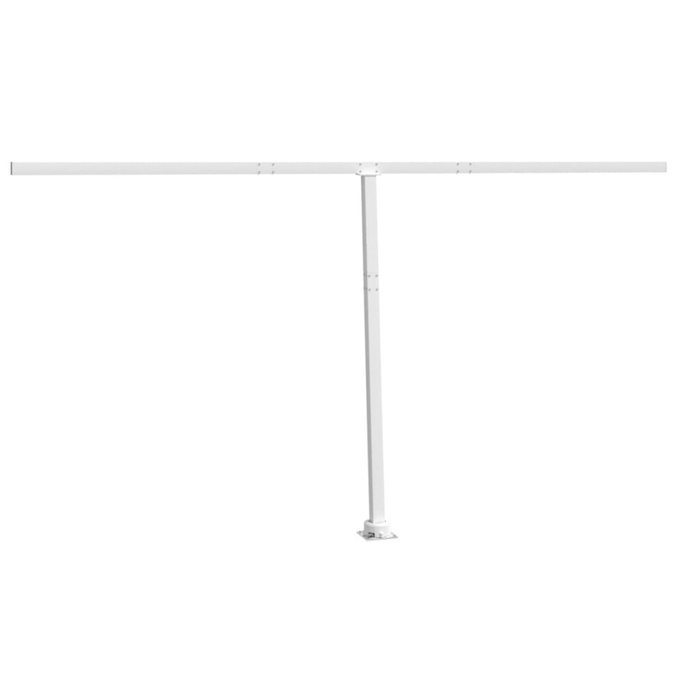 (white, 450 x 245 cm) vidaXL Awning Post Set Garden Balcony Patio Metal Awning Support Post Iron