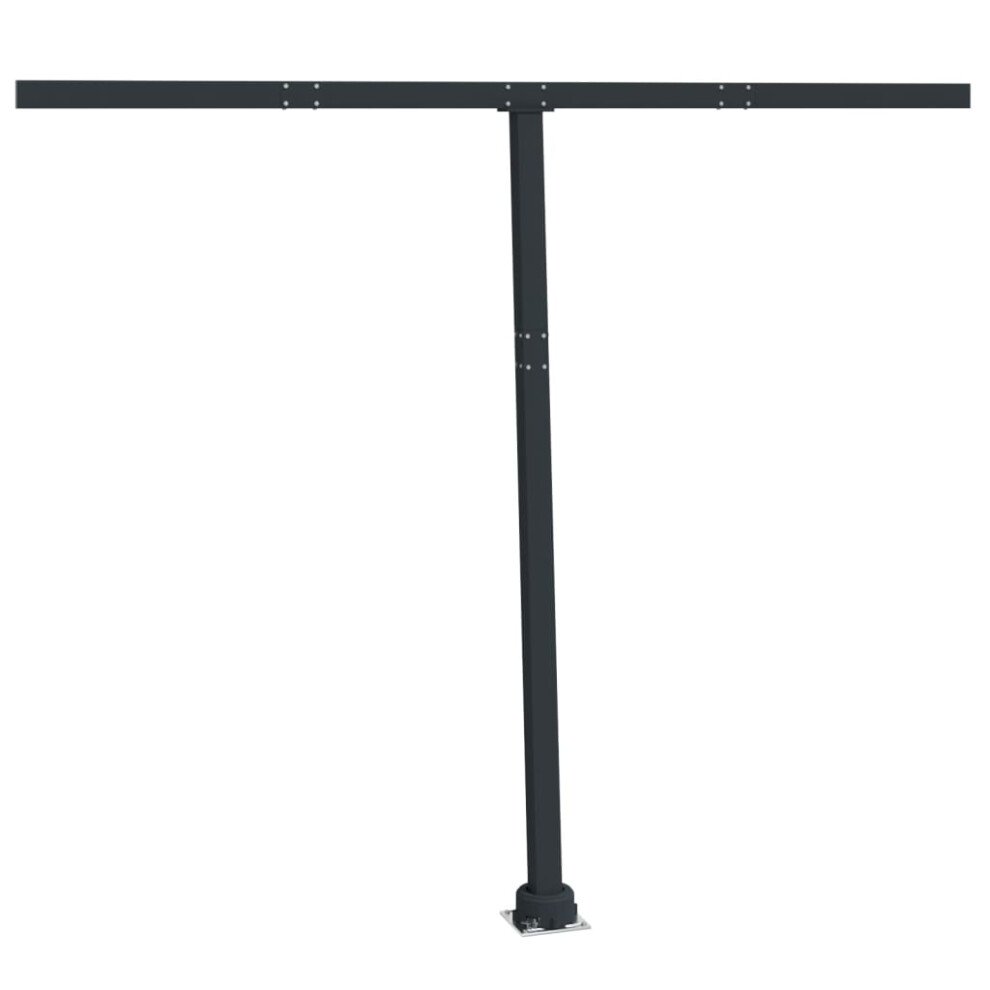 (anthracite, 300 x 245 cm) vidaXL Awning Post Set Garden Balcony Patio Metal Awning Support Post Iron