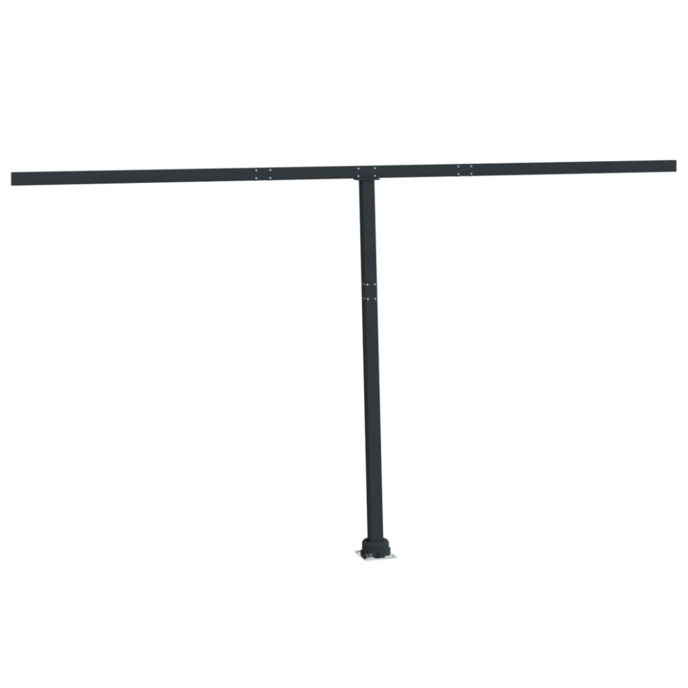 (anthracite, 450 x 245 cm) vidaXL Awning Post Set Garden Balcony Patio Metal Awning Support Post Iron