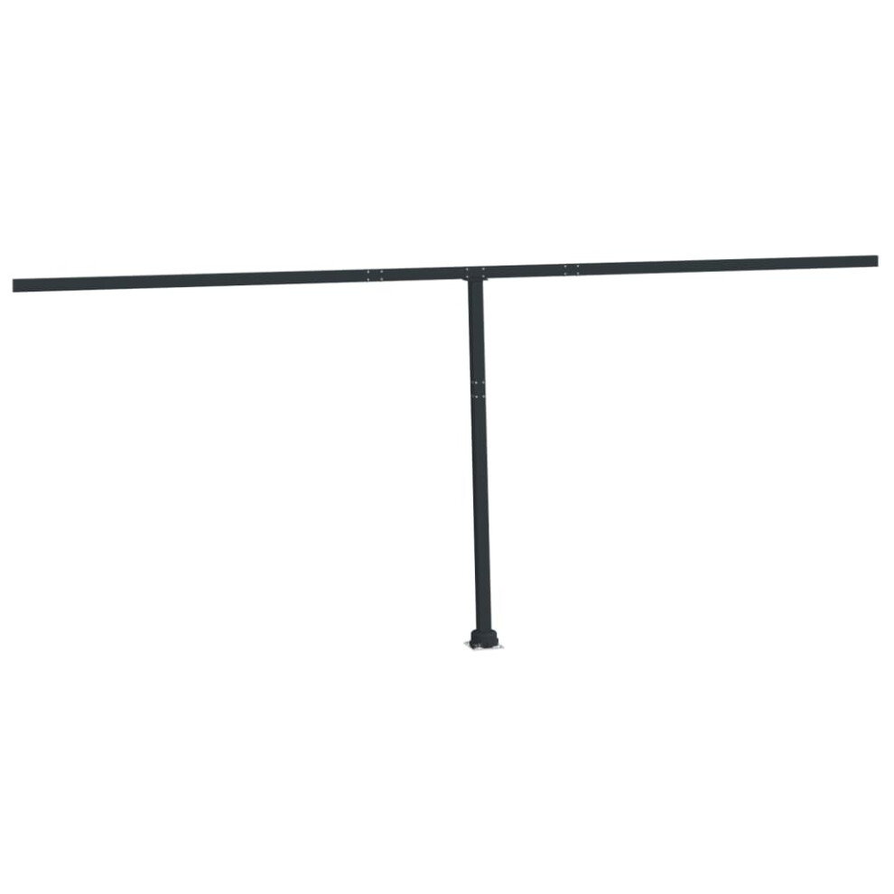 (anthracite, 600 x 245 cm) vidaXL Awning Post Set Garden Balcony Patio Metal Awning Support Post Iron