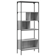 (grey sonoma) vidaXL Bookcase 5-Tier Bookshelf Storage Rack Side Cabinet Engineered Wood